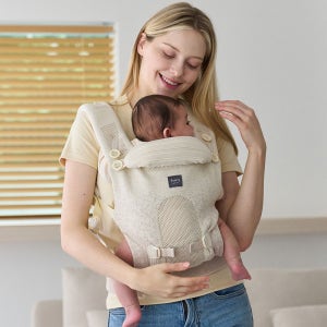 리안 브리즈핏 니팅메쉬 신생아아기띠 + 침받이 포함