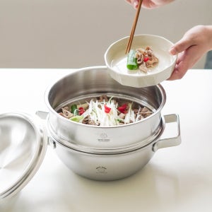 [NEW] 한일스텐레스 통5중 무연마제 위드베베 IH 스텐 양수 궁중찜기세트 20cm