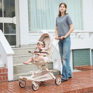 올보르 앨빈 트라이크 유모차 휴대용 초경량 아기 애기 신생아 유아 접이식 명품 유모카 샴페인