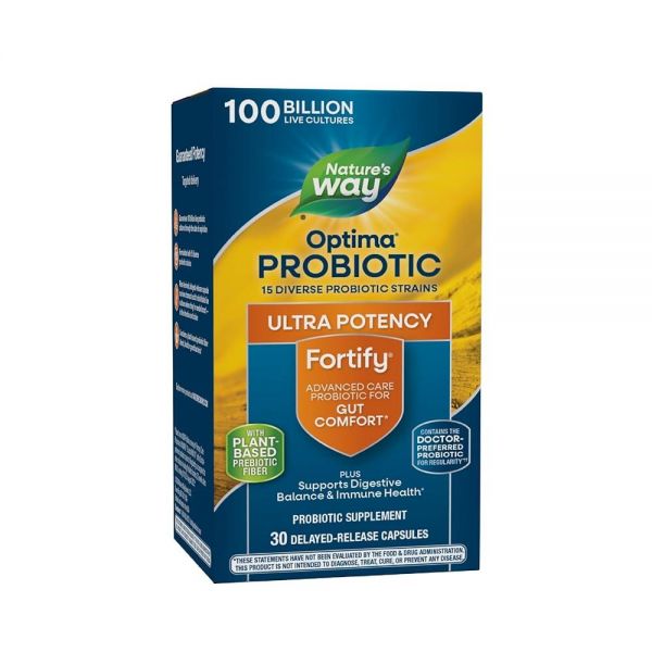 Nature’s Way Fortify <b>Optima</b> 데일리 프로바이오틱, 1000억, 15가지 균주, 소화 및 면역 지원, 프리바이오틱스 포함, 30캡슐 173497