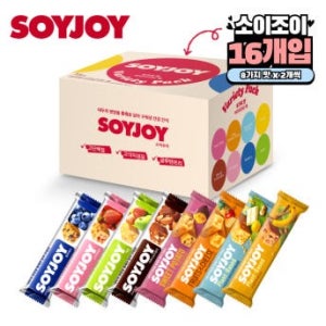 소이조이 고단백질 고식이섬유 글루텐프리 8종 버라이어티팩, 16개입, 4개