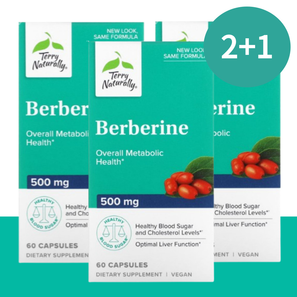 <b>테리내추럴리</b> 베르베린 베르베인 berberine 500mg 캡슐 60정 (3개)