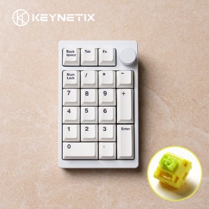[마우스패드증정] 키네틱스 Hertz 헤르츠 21 유무선 기계식 넘버패드 키패드 키보드 화이트, 저소음 젤리바나나축