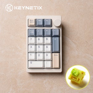 [마우스패드증정] 키네틱스 Hertz 헤르츠 21 유무선 기계식 넘버패드 키패드 키보드 바닐라크림, 저소음 젤리바나나축