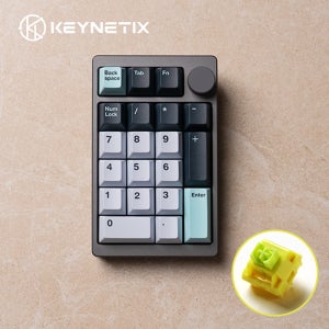 [마우스패드증정] 키네틱스 Hertz 헤르츠 21 유무선 기계식 넘버패드 키패드 키보드 루나그레이, 저소음젤리바나나축
