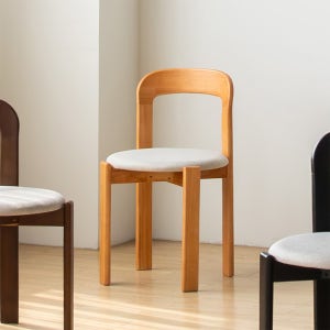 로이 패브릭 인테리어 식탁의자 원목 카페의자 내츄럴 쿠션버전