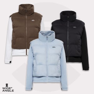 와이드앵글 여성 골프웨어 겨울 골프집업 점퍼 에센셜 하이브리드 패딩 자켓 WWW25191