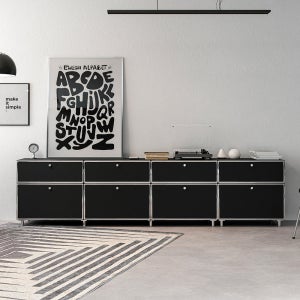 모던트 미드센츄리 2400 모듈 높은 거실장 TV다이 거실 서랍 수납