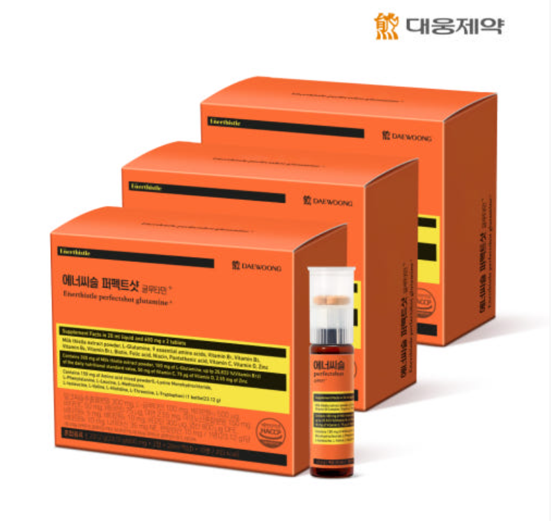 수험생 <b>집중력</b>과 체력 케어 / <b>대웅제약</b> 에너씨슬 퍼펙트 샷 / 액상20g+정제(500mgx2정) x10병