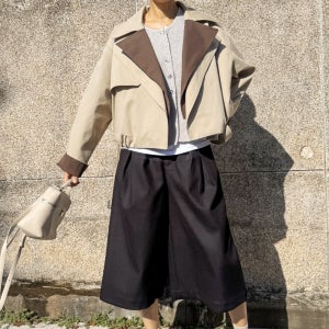 숏 트렌츠코트 가을 바바리 오버핏 반코트