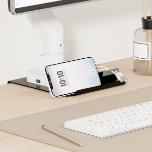 엔산 책상보강패드L 모니터암 보강판 플레이트 화이트 블랙