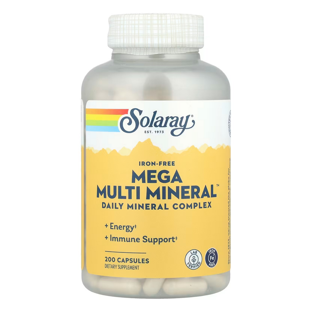 솔라레이 Solaray 메가 <b>멀티 미네랄</b> <b>아이언</b> 프리 200캡슐