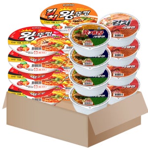 컵라면 세트 왕뚜껑4+김치왕뚜껑4+육개장 사발면4+김치사발면4 (SM002)