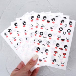 포장지꾸미기 데코스티커 12개 10장 눈알이모티콘 표정스티커