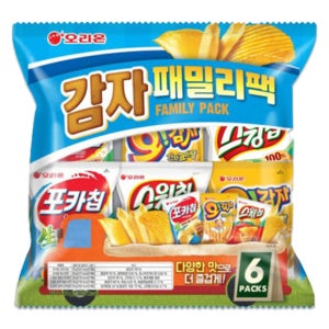 오리온 감자 패밀리팩 스윙칩2개+오감자2개+포카칩오리지널+포카칩어니언