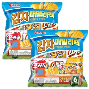 오리온 감자 패밀리팩 (스윙칩2개+오감자2개+포카칩오리지널+포카칩어니언)x2개