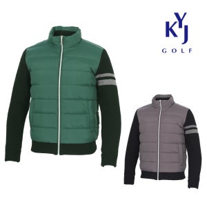 [김영주골프] 겨울 니트 패딩자켓 필드룩 스윙 남성 골프 다운 패딩점퍼 DPWMJP31