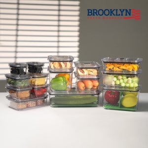 프리파라 브루클린 18p 세트 트라이탄 진공 밀폐용기 반찬통 냉장고 소분 보관 용기