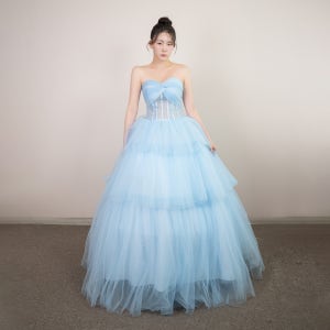 실피드 웨딩촬영드레스 빅사이즈 야외스냅 셀프웨딩 튜브탑 유색드레스