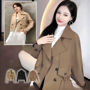 트렌드숏프렌치코트 여성 트렌치코트 자켓 모던캐주얼 쇼트 날씬해