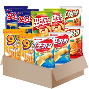 스낵 감자칩 10개 세트 포테토칩(오리지널2+잭슨페퍼로니2) 포카칩(오리지널2+어니언2)+스윙칩2 외 (SM007)