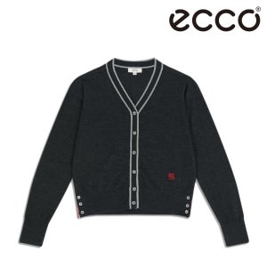 에코 골프 어패럴 여성 골프웨어 브이넥 니트 가디건 울 스웨터 스윙 자켓 QACSJ2100