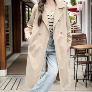 봄바바리 여성 트렌치코트 롱 더블 프렌치 코트 바바리