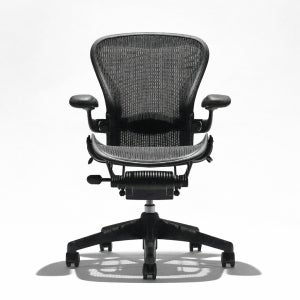 [1:1안심검수]허먼밀러 A타입 뉴에어론 풀펑션 의자+헤드레스트+플로어휠 새틴알루미늄, 오닉스