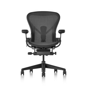 [1:1안심검수]허먼밀러 A타입 뉴에어론 풀펑션 의자+헤드레스트+플로어휠 FULL, 그라파이트