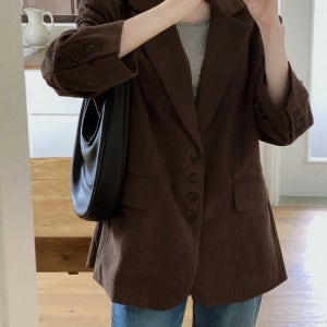 레이 가을 초겨울 코듀로이 자켓 밤색 브라운 블랙 데일리룩