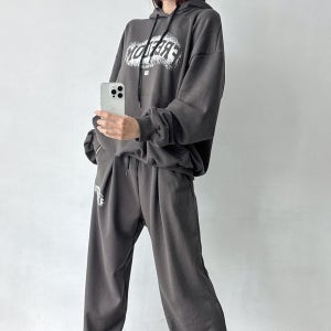 가을 트레이닝 세트 후드 맨투맨 와이드 팬츠 데일리룩