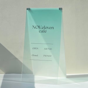 컬러블렌딩 아크릴 양면 입간판 현판 실내 인테리어 오픈 클로즈 안내판 사인보드 배너