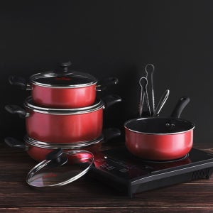인덕션 IH 세라믹코팅 3종 세트 신혼주방용품 라면 편수 빨간 이유식 삶는 혼수 한손