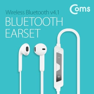 Coms 블루투스 이어셋 이어폰 White 인이어 가이드 헤드폰