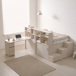 로쏘 센트 슬라이딩 책상형 수납침대 프레임 1200 2color