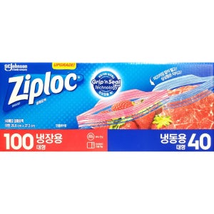 지퍼락 전자렌지 더블지퍼백 냉장100매 냉동40매 대형 냉장매 냉동매