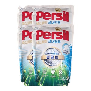 퍼실 딥클린 엑스퍼트 실내건조 2L 리필 4개 일반드럼겸용 액체세탁세제