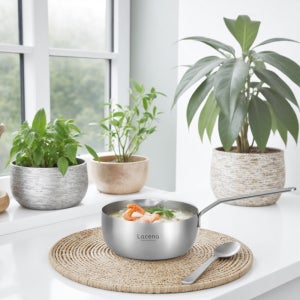 베아또 스테인레스 304 통3중 이유식 스텐 편수 라면냄비 16cm