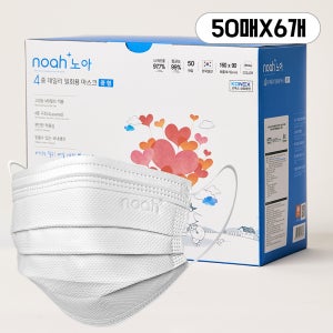 국내생산 노아 4중 데일리 일회용 덴탈 마스크 M(중형), 화이트, 300개