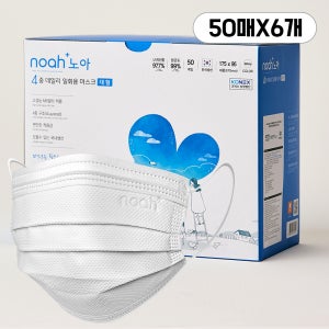 국내생산 노아 4중 데일리 일회용 덴탈 마스크 L(대형), 화이트, 300개