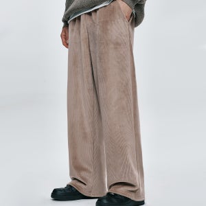[아테즈] 소프트 기모 코듀로이 와이드 밴딩 팬츠