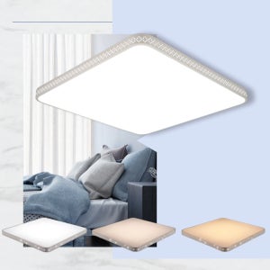 LED 방등 LED등 거실등 안방 전등교체 플리커프리 사각 시스템등 삼색변환 75W 리모컨