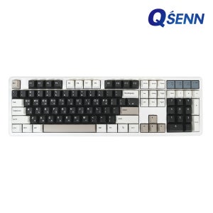 QSENN Q104 PBT 풀윤활 가스켓 유무선 기계식 키보드 크림치즈, 크림치즈축 V1