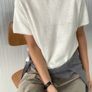 (SALE마지막1장)로맨티사이즈 홀가먼트 하프 니트 5col 데일리 반팔 니트