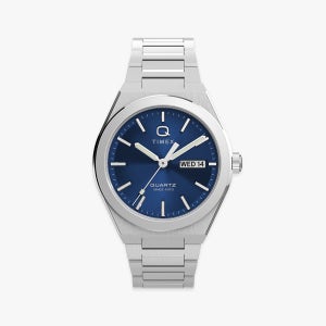 타이맥스 Q TIMEX 컨티넨탈 데이데이트 블루다이얼 메탈시계 39mm TW2Y25100