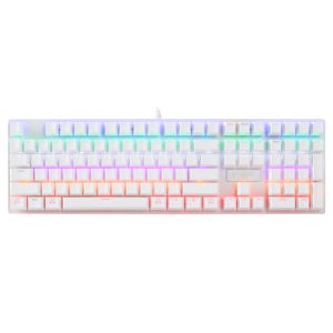 지클릭커 슈퍼히어로 GK-580X 풀배열 108key 게이밍 기계식 키보드 화이트 청축