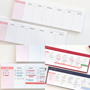 위클리 데스크 패드 가로형 스케줄러 주간 타임 트래커 매니저 학생 직장인 플래너 리필 속지
