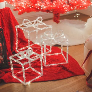 윈터스케치 크리스마스 트리 장식 성탄절 소품 무드등 인테리어 선물상자 3단 루미박스