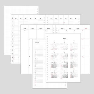 2026 A5 20공 다이어리 바인더 속지 먼슬리 기본형 일시작