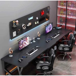 2인용 게이밍책상 게이밍 테이블 pc방 데스크탑 커플 (2세대) 블랙 160cm